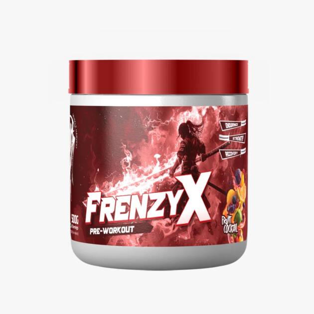 FRENZYX Pre-Workout Fruit Cocktail Flavor 500g - High Caffeine, Beta Alanine, Citrulline, L-Arginine - Explosive Energy, Pumps, Focus & Endurance - 60 Servings